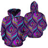 Bohemian Purple Pattern Print Women Men Pullover Hoodie-grizzshop