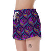 Bohemian Purple Pattern Print Women's Shorts-grizzshop