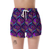 Bohemian Purple Pattern Print Women's Shorts-grizzshop