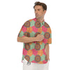 Bohemian Sangria Mandala Print Pattern Men's Short Sleeve Shirts-grizzshop