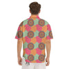 Bohemian Sangria Mandala Print Pattern Men's Short Sleeve Shirts-grizzshop