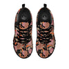 Bohemian Tangerine Floral Print Pattern Black Sneaker-grizzshop