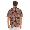 Bohemian Tangerine Floral Print Pattern Men's Short Sleeve Shirts-grizzshop