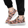 Bohemian Tangerine Floral Print Pattern White Athletic Shoes-grizzshop