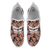 Bohemian Tangerine Floral Print Pattern White Athletic Shoes-grizzshop