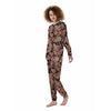 Bohemian Tangerine Floral Print Pattern Women's Pajamas-grizzshop