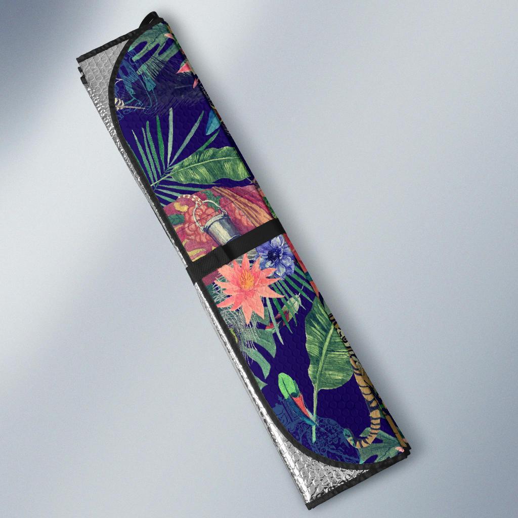 Bohemian Tiger Pattern Print Car Sun Shade-grizzshop