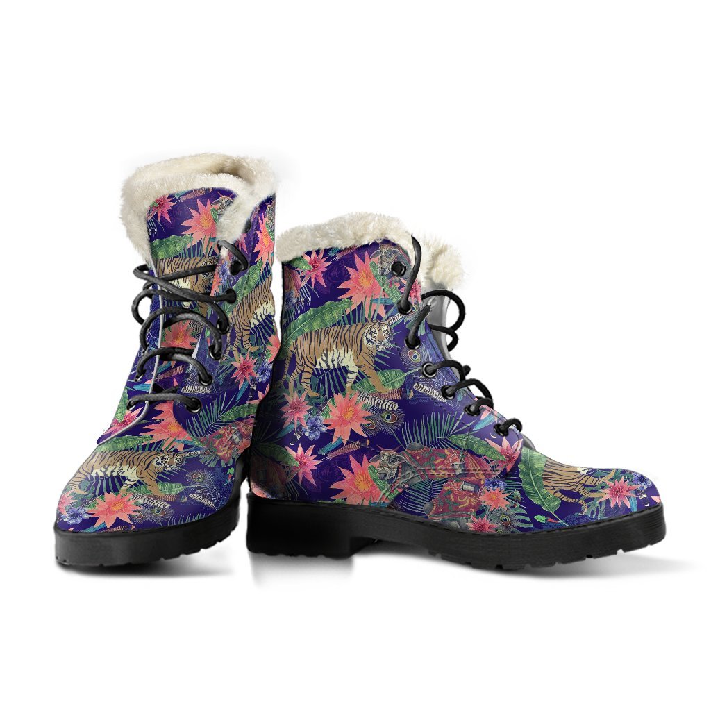 Bohemian Tiger Pattern Print Comfy Winter Boots-grizzshop