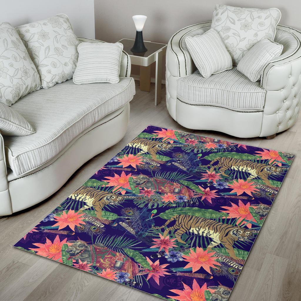 Bohemian Tiger Pattern Print Floor Mat-grizzshop