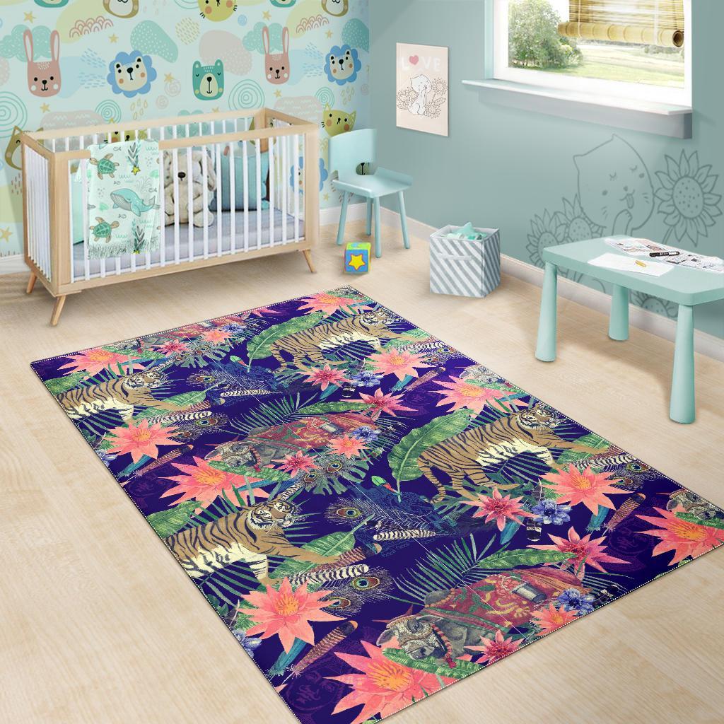 Bohemian Tiger Pattern Print Floor Mat-grizzshop