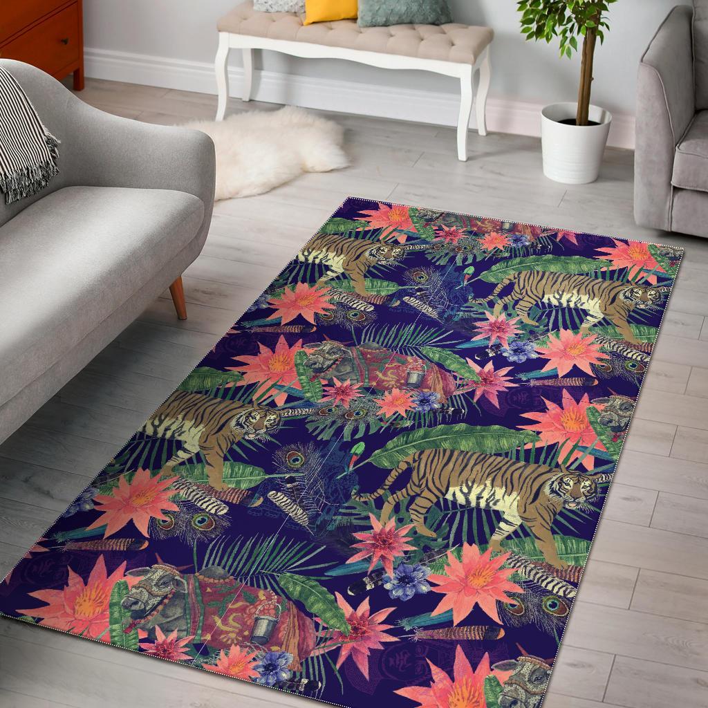 Bohemian Tiger Pattern Print Floor Mat-grizzshop