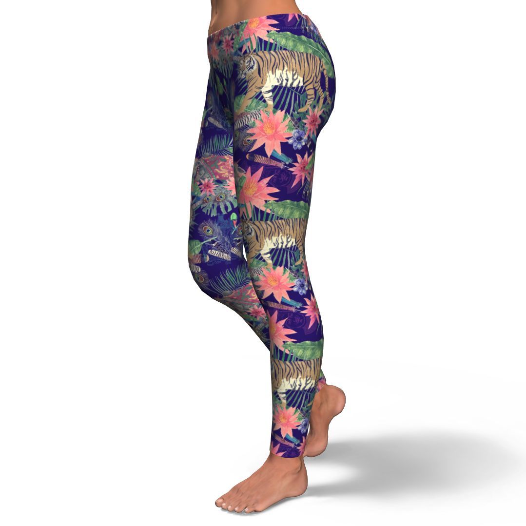 Bohemian Tiger Pattern Print Pattern Women Leggings-grizzshop