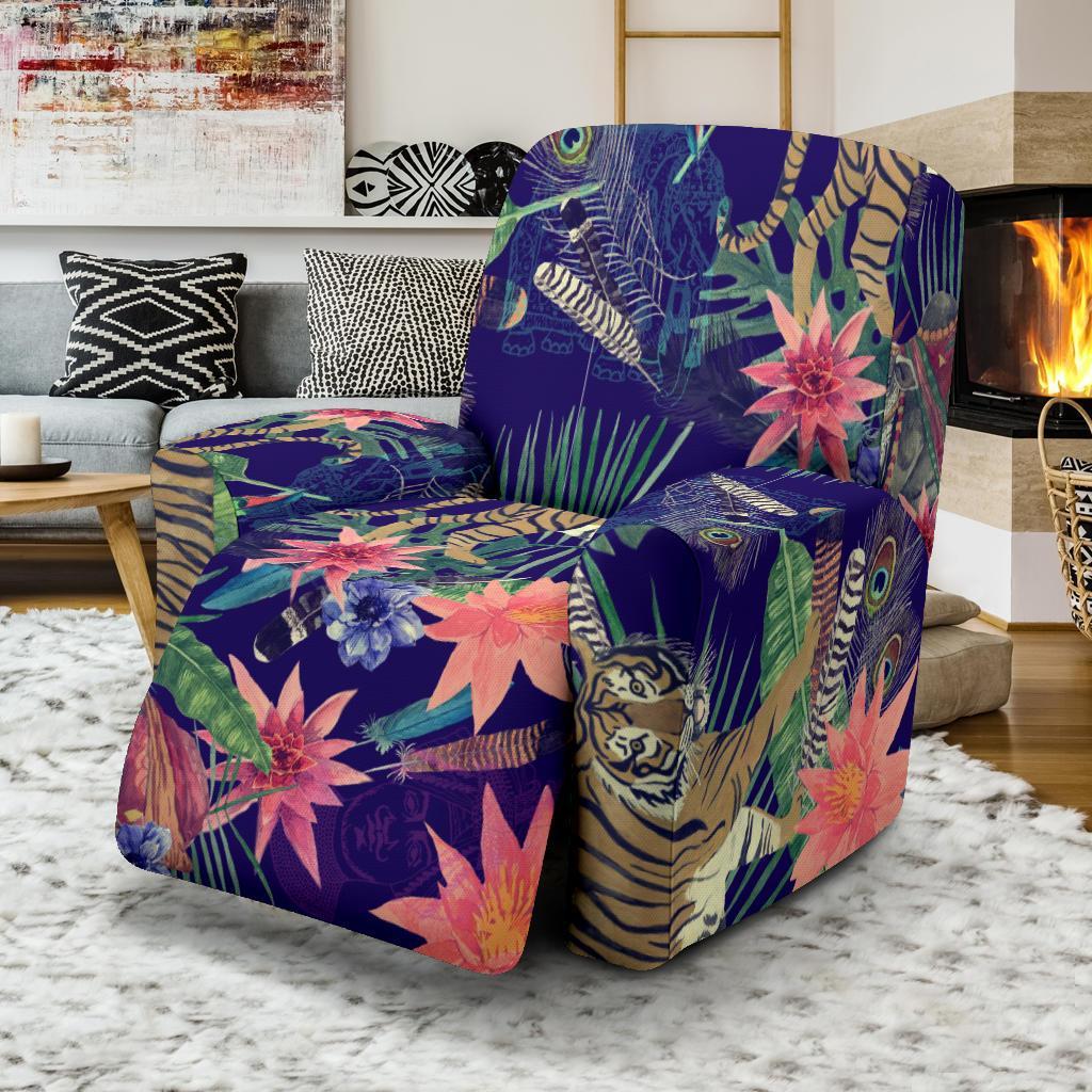 Bohemian Tiger Pattern Print Recliner Cover-grizzshop