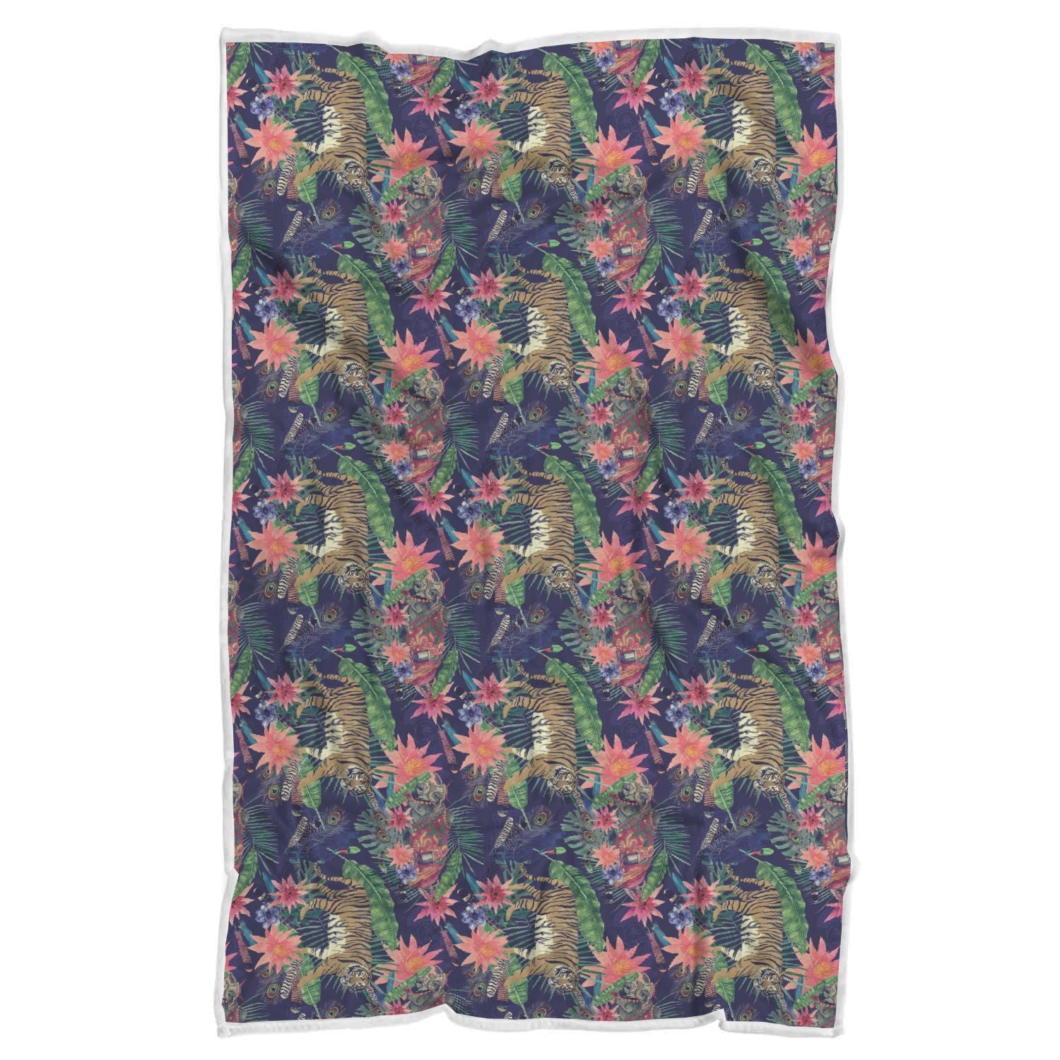 Bohemian Tiger Pattern Print Throw Blanket-grizzshop