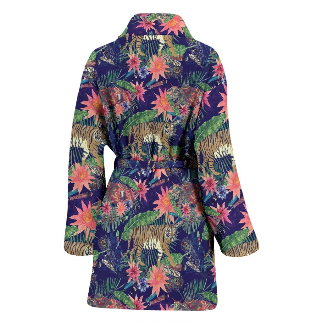 Bohemian Tiger Pattern Print Women Long Robe-grizzshop