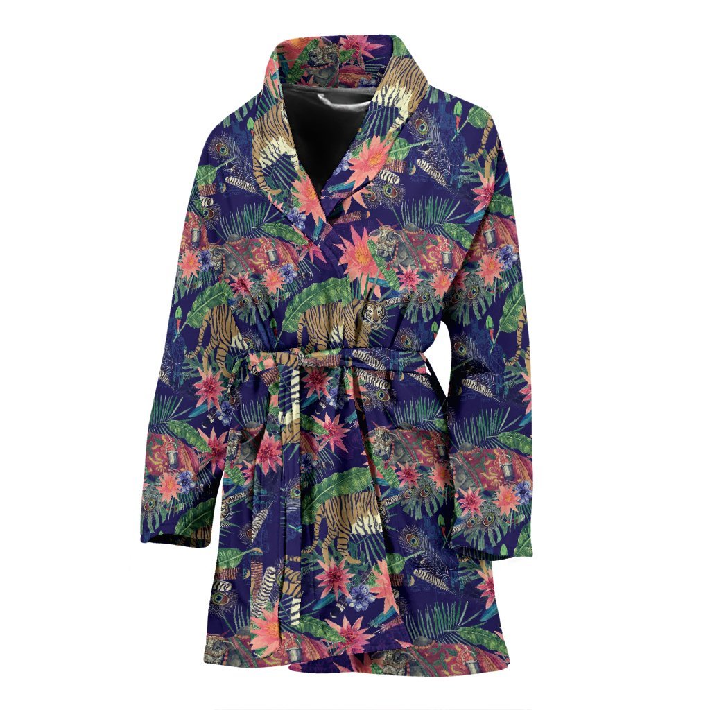 Bohemian Tiger Pattern Print Women Long Robe-grizzshop