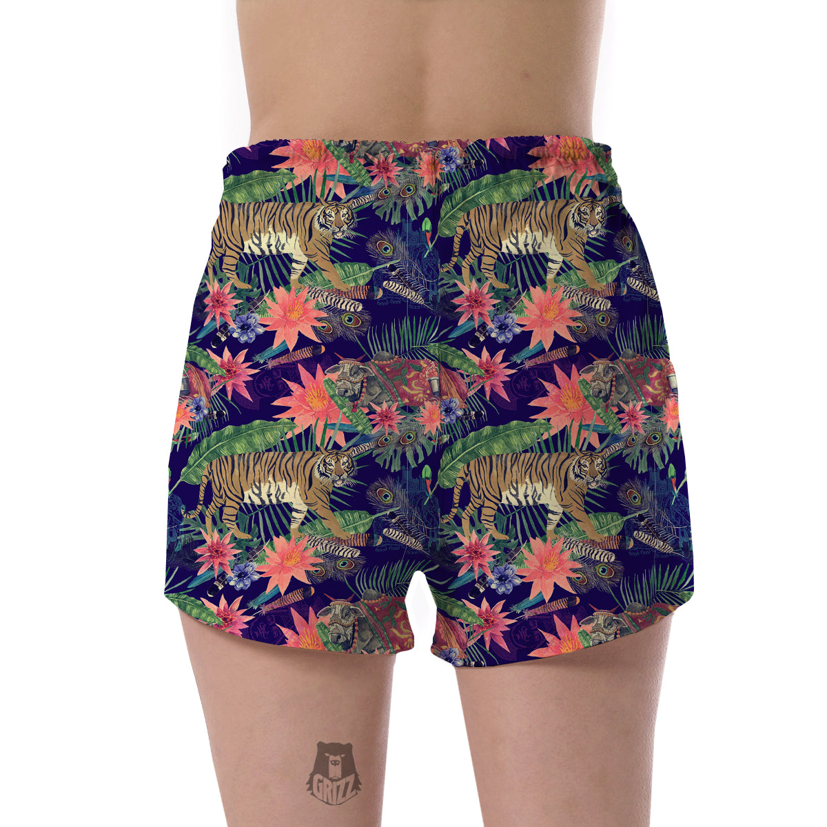 Bohemian Tiger Pattern Print Women's Shorts-grizzshop
