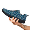 Bohemian Turquoise Floral Print Pattern Black Sneaker-grizzshop