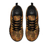 Bohemian Umber Floral Print Pattern Black Sneaker-grizzshop