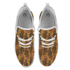 Bohemian Umber Floral Print Pattern White Athletic Shoes-grizzshop