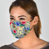 Bohemian White Tiger Pattern Print Face Mask-grizzshop