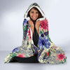 Bohemian White Tiger Pattern Print Hooded Blanket-grizzshop