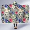 Bohemian White Tiger Pattern Print Hooded Blanket-grizzshop