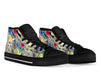 Bohemian White Tiger Pattern Print Men Women's High Top Shoes-grizzshop