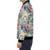 Bohemian White Tiger Pattern Print Men's Bomber Jacket-grizzshop