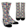 Bohemian White Tiger Pattern Print Unisex Crew Socks-grizzshop