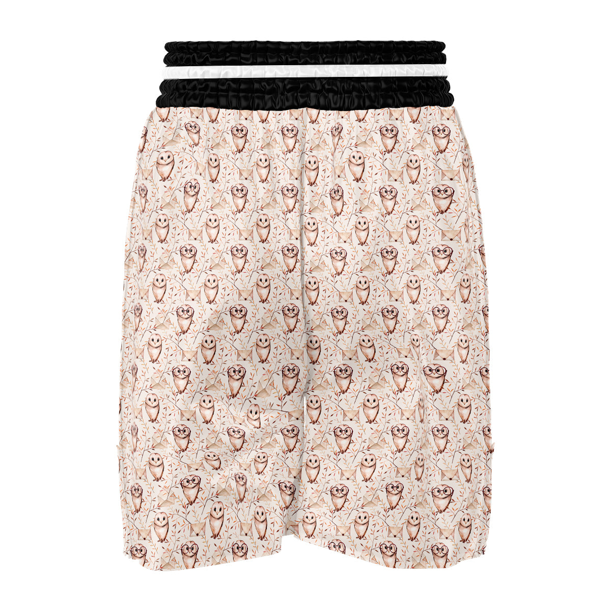 Boho Cute Owl Print Pattern Boxing Shorts-grizzshop
