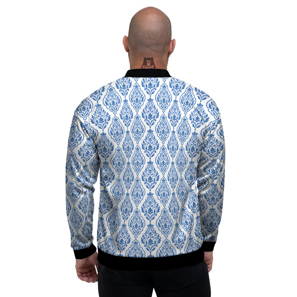 Boho Damask Print Pattern Men's Bomber Jacket-grizzshop