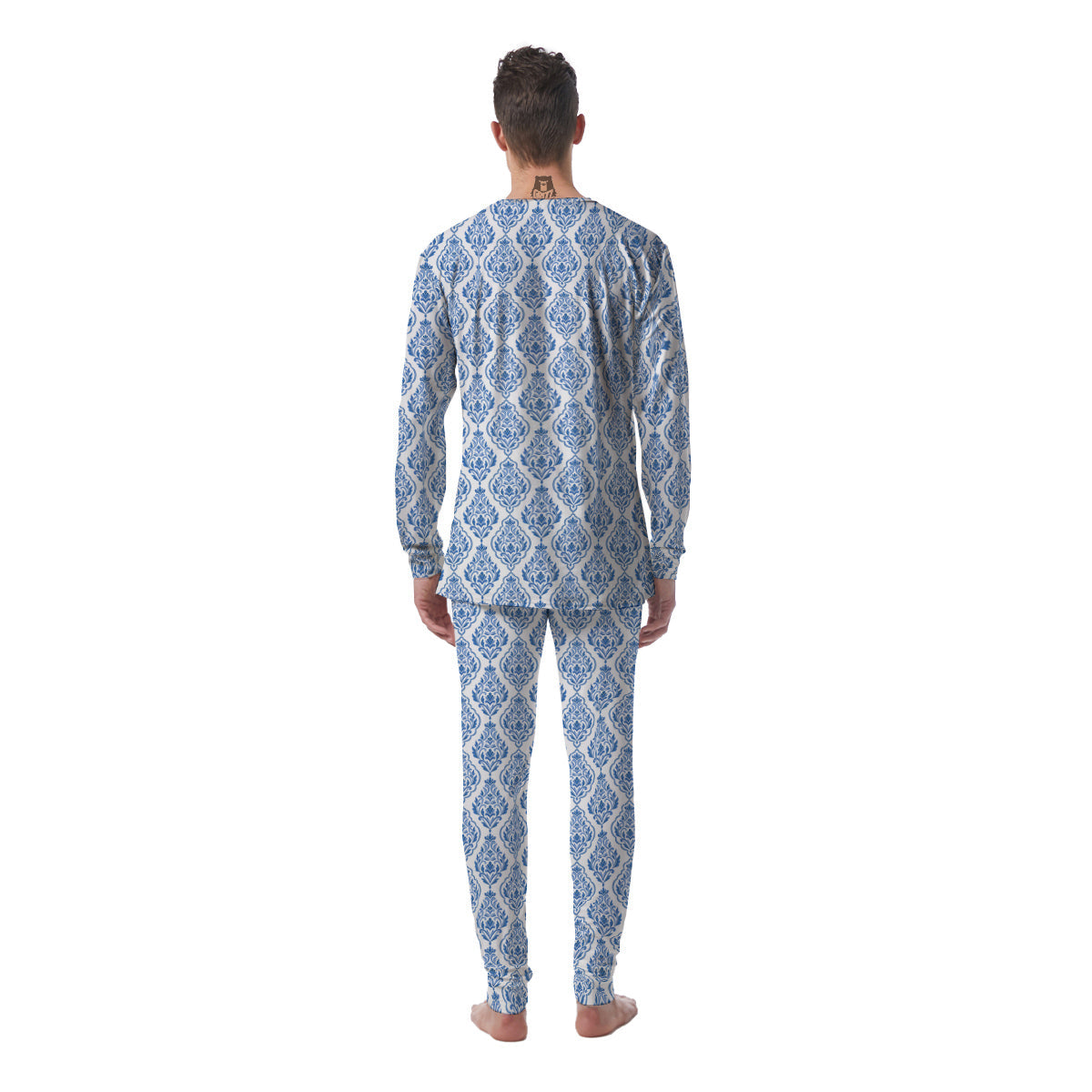 Boho Damask Print Pattern Men's Pajamas-grizzshop