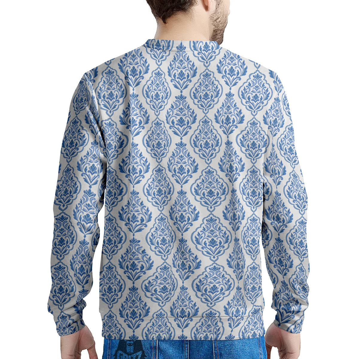 Boho Damask Print Pattern Men's Sweatshirt-grizzshop