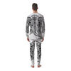 Boho Elephant White And Black Print Men's Pajamas-grizzshop