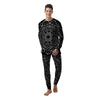 Boho Mandala White And Black Print Men's Pajamas-grizzshop