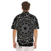 Boho Mandala White And Black Print Men's Short Sleeve Shirts-grizzshop