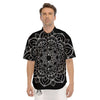 Boho Mandala White And Black Print Men's Short Sleeve Shirts-grizzshop