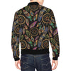 Boho Peacock Dream Catcher Feather Pattern Print Men's Bomber Jacket-grizzshop