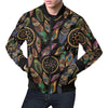 Boho Peacock Dream Catcher Feather Pattern Print Men's Bomber Jacket-grizzshop