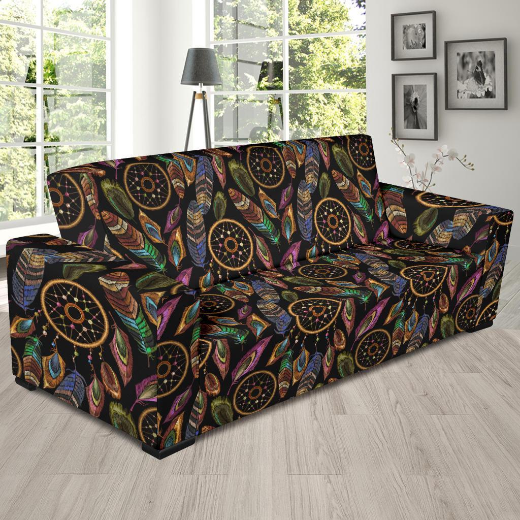 Boho Peacock Dream Catcher Feather Sofa Covers-grizzshop