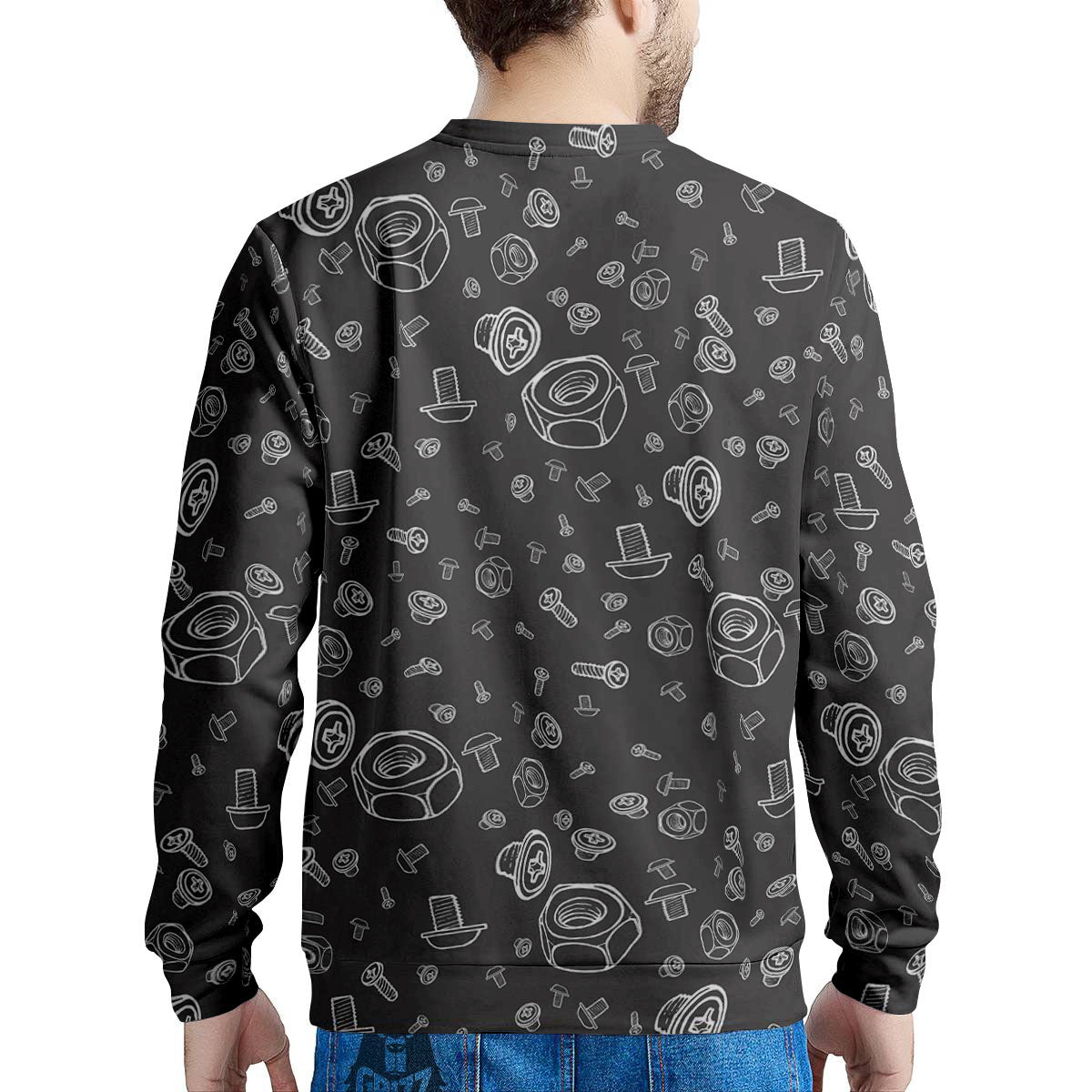 Bolts and Mechanic Nuts Print Pattern Men's Sweatshirt-grizzshop