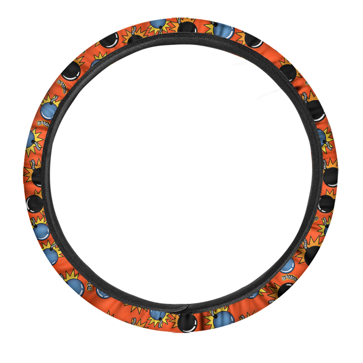 Bomb Bamm Print Pattern Car Steering Wheel Cover-grizzshop