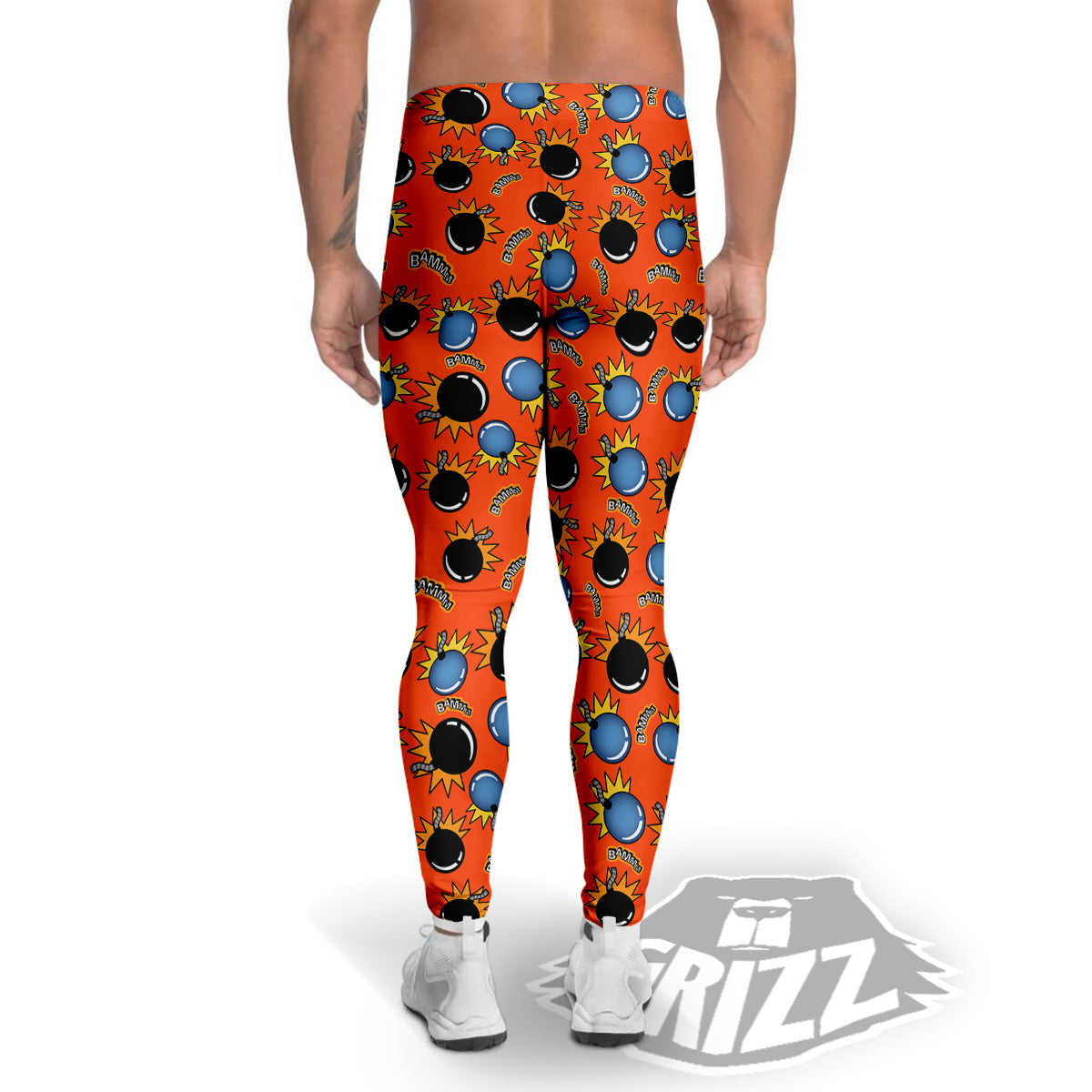 Bomb Bamm Print Pattern Men's Leggings-grizzshop