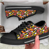 Bomb Boom Comic Graffiti Print Pattern Black Low Top Shoes-grizzshop