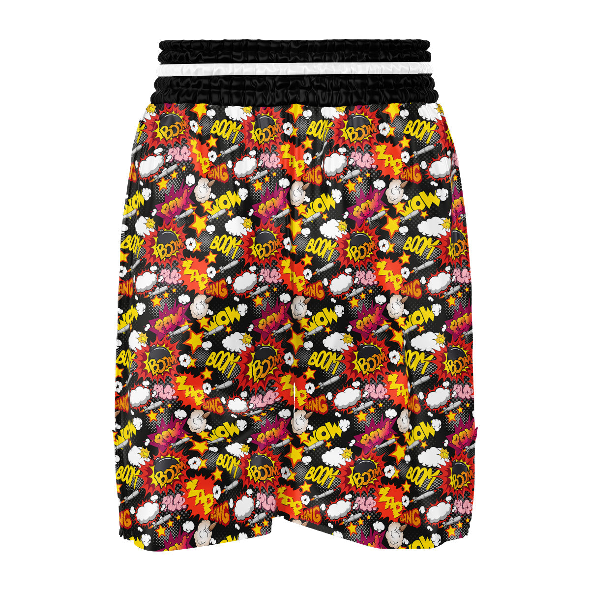 Bomb Boom Comic Graffiti Print Pattern Boxing Shorts-grizzshop