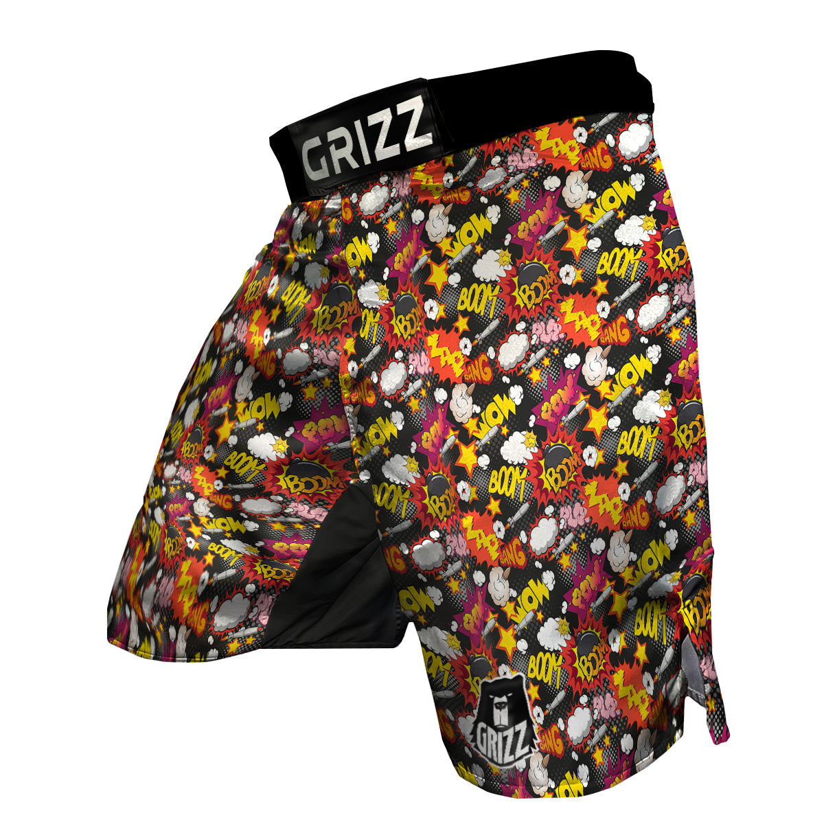Bomb Boom Comic Graffiti Print Pattern MMA Shorts-grizzshop