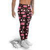 Bomb Boom Pink And Heart Print Pattern Men's Leggings-grizzshop