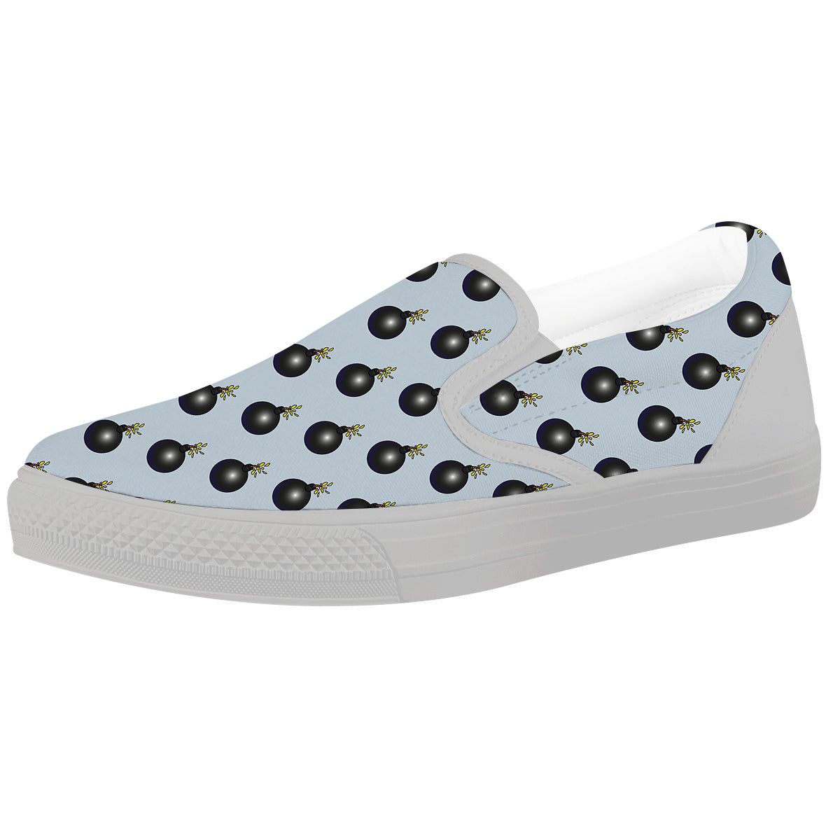 Bomb Vintage Print Pattern White Slip On Shoes-grizzshop