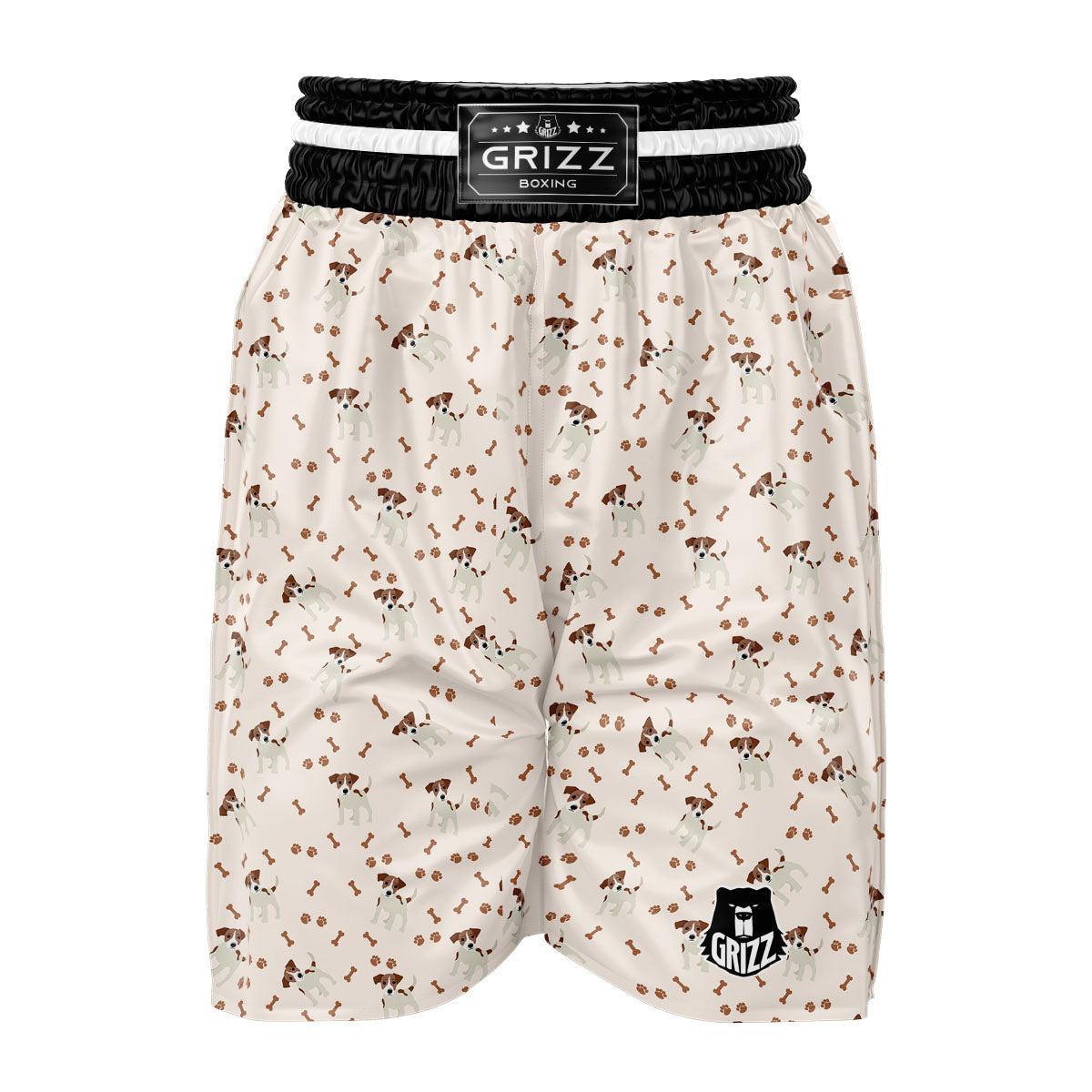 Bone And Jack Russell Terrier Print Pattern Boxing Shorts-grizzshop